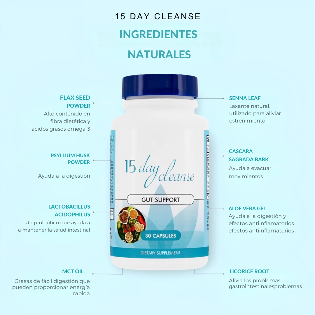 DAY CLEANSE-LIMPIEZA DE 15 DIAS™✅(60 CÁPS TRATAMIENTO COMPLETO)